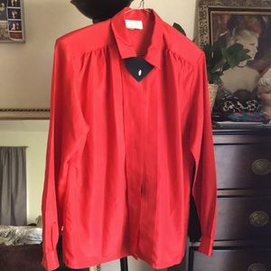 80’s working mom chic red blouse